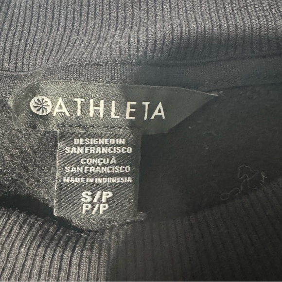 Athleta Sweatshirt Dress Zippered Pockets Black Size Small - Picture 4 of 15